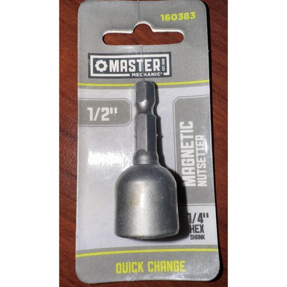 Master Mechanic Magnetic Nutsetter 1/2" 160383 With 1/4" Hex New In Package - Picture 1 of 3
